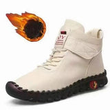 Fur Thick Boots Women's Short Leather Boots Ladies Furry Orthopedic Shoes Woman Winter Waterproof Snow Boot Botas