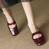 Retro Low Heel Thick Heel Bow Mary Jane Shoes Female Autumn 2024 New Patent Leather Shallow Mouth College Wind Single