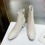 Breakj Version Of The British Wind Plus Short Sleeker Boots Woman's Head Thick And Side Zipper Round Head Martin Boots