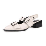 Breakj Mary Jane Single Shoes Women's Back High Heels 2025 New Coarse Heel Belt Buckle Rivet