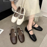 2024 New Korean Flat-Soled Flat-Soled Soft-Soled Pea Shoes Fashion Single Shoes Silver Mary Jane