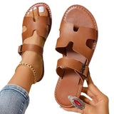 Breakj Summer New Flat Cool Slippers Women's Large Code Pure Color Wearing Casual Women's