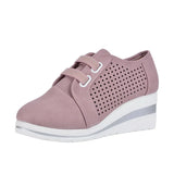 2022 New High Heel Lady Casual Women Sneakers Leisure Platform Shoes Breathable Height Increasing Shoes Women Flats Plus Size
