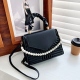 Simple Square Bag New Retro Personality Pearl Handbag Candy One-shoulder Messenger Bag Mini