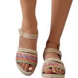And A Word With Hemp Rope Woven Sandals Women 2025 Large Code 36-44 Summer New Women's