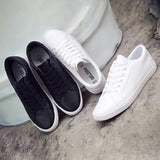 Little White Shoes Female Black Flat Leather Sneakers Loafers WomenCasual Shoe кроссовки женские Zapatillas Mujer