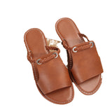 Breakj Size 2024 New Summer Slippers Women's Pure Color Woven Simple Everyday Beach