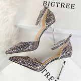 Shoes Sexy High Heels Women Pumps Sparkle Sequins Stiletto Heels 10 Cm Party Shoes Women Heels Summer Women Sandals