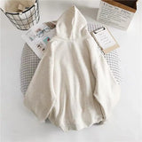 Hoodie Women Loose Plus Velvet sweatshirt Pockets Letter Casual Oversized Harajuku Streetwear Womens tops clothes