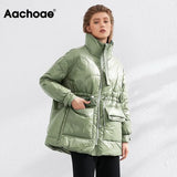 Pure Winter Lightweight Down Jacket Women Thick Warm Batwing Long Sleeve Loose Doudoune Pocket Ultra Light Duck