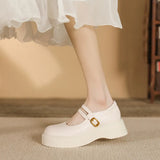 Breakj Mary Jane Platform Single Shoes Female Shallow Mouth English Wind College Korean Version Of Small Leather Shoes Female Round Head Loafer