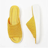 Women 2022 Summer Sandals With Heels Chaussure Femme Soft Knitting Wedges Shoes For Women Slippers Summer Casual