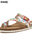 2023 New Women Summer Cork Slippers Casual Slip on Beach Outside Slides Flip Flops