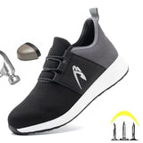 Safety Men Shoes Anti-Smashing Working Male Sneakers Indestructible Men's Casual Shoes Lightweight Safety Ankle Boots