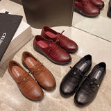 Breakj Women's Shoes Are Not Tied With Leather Shoes Women Low-Top Soft Soles To Work Middle-Age Mother Shoes Soft-Soled Shoes Comfortable