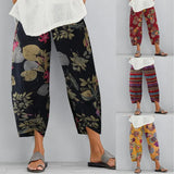 2022 ZANZEA Vintage Harem Pants Women's Print Trousers Casual Floral Long Pantalon Palazzo Female Elastic Waist Turnip