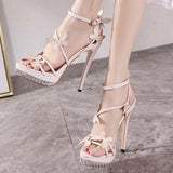 Distributes All Kinds Of Sweet Bows In Stock, Women's Style, Waterproof Table, High-Heeled