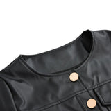 PU Leather Jackets Spring Autumn Faux Leather Coats Ladies Motor Biker Button Slim Jackets Basic Black Short Coats