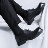Breakj Spring And Autumn Business Casual Leather Shoes Male Soft Leather British Overalls Big Head Handmade Single Shoes