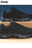 Men's Summer Mesh Shoes Outdoor Sports Lace-up Flat Fashion Casual Shoes Comfortable Running Shoes Men Tenis Para