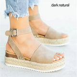 2024 New Large-Size Sandals Sell Well In Summer Leopard Print Hemp Rope Soles Women's Casual