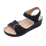 Breakj Shoes 2025 New Casual Round Head Magic Sticker Heel Sandals In Women's