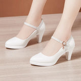 Model Catwalk High Heels Women's Waterproof Table Tip Large Size 40-43 Fine Heels Professional Single Shoes Work