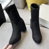 Breakj 2025 New Thick And Pointed Large-Size Thin Boots Fashion High-Heeling Martin