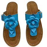 Breakj Size 2023 Spring And Summer New Flower Belt Buckle Slippers Female Casual Wedge Sandal T Word Slippers