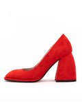 New Shallow Mouth Loafer Women's Shoes Thick Heel Suede High Heels Fashion Banquet Wedding Large Size Women's
