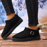 Breakj Bottom Snow Boots Women 2025 Winter New Fur Belt Buckle Warm And Velvet Anti-Slip Wearing Cotton
