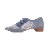 Breakj Grain Sole, Pointed Shoes Single Square Heel Fashionable Low Heel Embroidered Cloth Shoes, Retro Plate Buckle Embroidered Cloth Shoes Women's