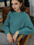 Soft oversized Cashmere Sweaters Women 2021 puff sleeve Winter sweater Pullovers Loose Female Warm Basic sweater