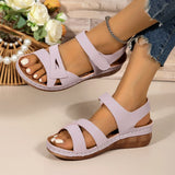 Breakj New Large-Size Casual Fish Mouth Sandals Roman Sandals Wearing Magic Sticker And Thick-Soled Sandals