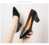 Breakj Single Shoes Women's Coarse 2025 Spring And Summer New Pointed Work Shoes Shallow One-Footed Korean Version Of Simple High