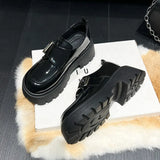 Breakj New Shallow Mouth Light Low Love Shoes British Style Student Single Shoes Korean Version Of Thick Thick Heel Small Leather Shoes