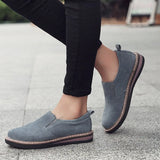 Shoes Oxford Flat Platform Sneakers Female Casual Slip On Sewing Footwear Autumn 2021 Elastic Band Ladies Moccasins