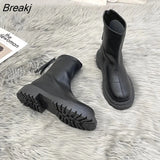 Autumn Winter Women Long Boots PU Leather Ladies Zipper Knight Flats Heel Boots Fashion Non Slip High Heel Knee-high