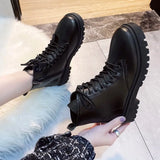 Boots Girls 2024 New Products Lady British Style Black Heightened