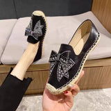 for Women 2024 Flats Sport Sneakers Woman Espadrilles Casual Barefoot Cute Comfortable Bowknot Rhinestones Loafers Slip