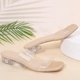 Fashion Summer Women Sandals Shoes Luxury Beach Ladies Clear Sandal Comfortable High Heels Woman Transparent Medium Heel