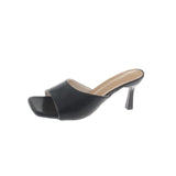 Women Designer High Heels Slides Mules Summer Thick Block Sandals Slippers Luxury Chunky Shoe Indoor Sapatos Mules