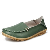 Flats Shoes Slip On Genuine Leather Loafers For Women's Moccasins Loafers Flats Ladies Shoes Plus Size Sapato