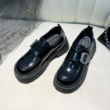 Breakj New Shallow Mouth Light Low Love Shoes British Style Student Single Shoes Korean Version Of Thick Thick Heel Small Leather Shoes