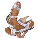 Color Hollow Thick-Spowed Sandals Women Large Size Magic Belt Light Beach Cool