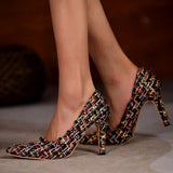 Ladies Pontied Toe Slip on High Heels Pumps Women Elegant Fashion Hot Sale Classic Office Lady Shoes Woman Zapatos De
