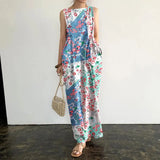 Oversized Casual ZANZEA Loose Vestido Maxi Long Robe Femme 2022 Summer Sleeveless Beach Sundress Bohemian Printed Women