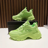 Women Vulcanized Shoes 2021 Fashion Breathable Thick Sole Ladies Trainers Platform Women Chunky Sneakers Basket