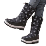 Breakj Autumn And Winter New Flat Bottom With Snow Boots Women Fashion Large-Size Round Head Side Zipper Long Barrel Women's