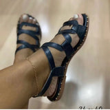 Breakj Size Sandal Women 2023 Summer New Fashion Sandal Flat Heel Cross Sandal Women's